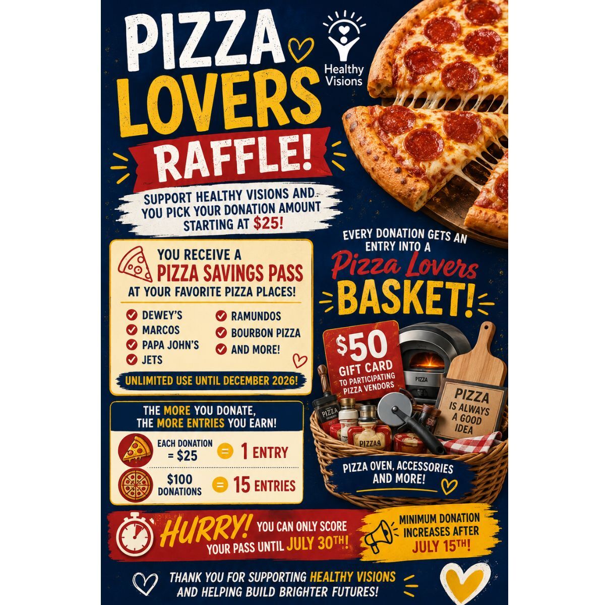 pizza pass with a purpose- raffle- healthy visions